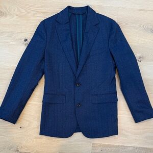 NWOT Bonobos Angelico Navy Wool Herringbone Blazer